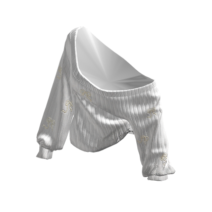 White Cozy Baggy Coquette Bow Sweater thumbnail