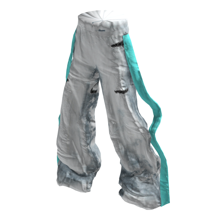 White Y3K Cyber Grunge Baggy Strap Pants [PBR]