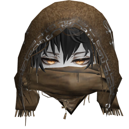 Divine Black Hair w/ Egyptian Silver Brown Hood Roblox item