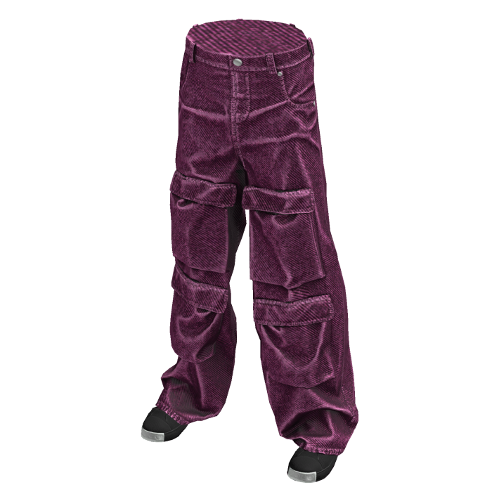 Vintage Baggy Cargo Jeans (Pink)