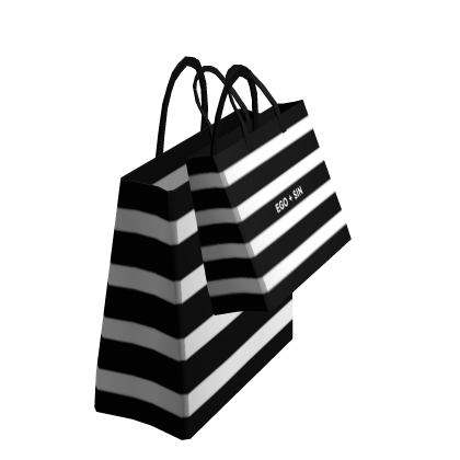 Holdable Makeup Striped Shopping Bag - Right