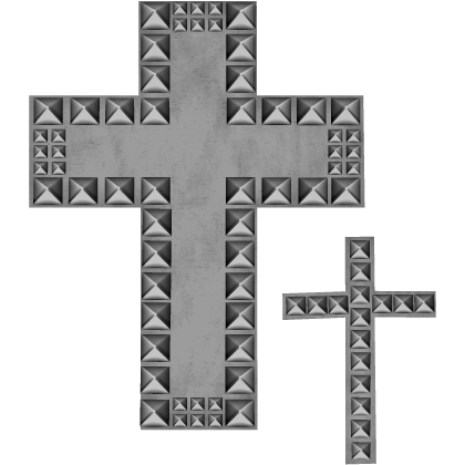 ⛧ gothic white emo studded cross hairlip Roblox item