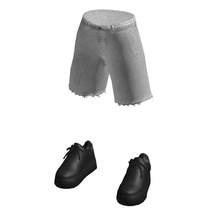 Washed Grey Denim Jorts