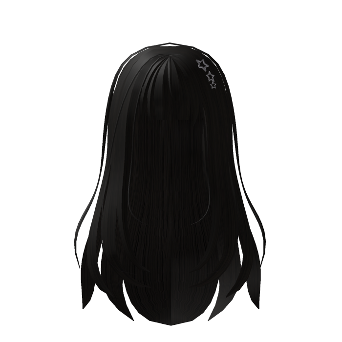 Coal Black Textured Hair with Star hairclips