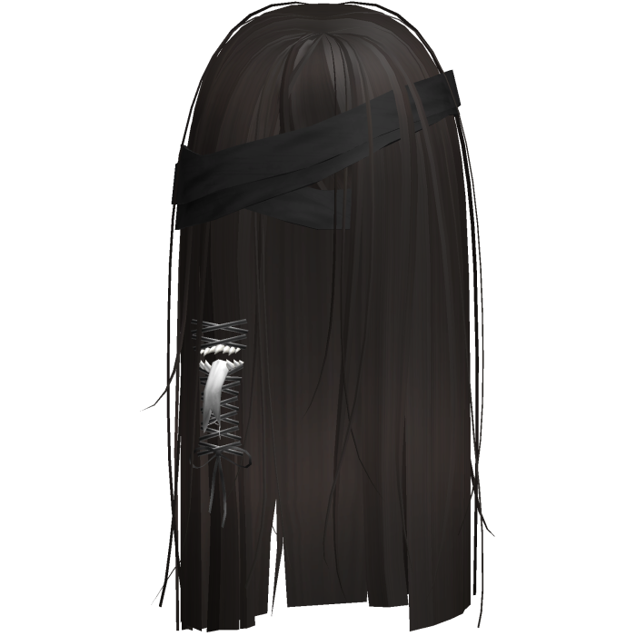 Creepy Brown Monster Hair w Black Bandages