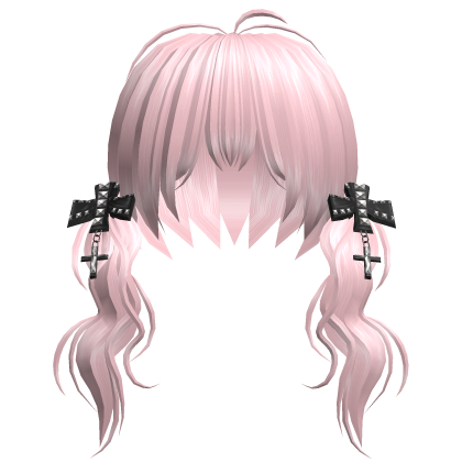 Pink Vkei Girl Twin Tails w Studded Bows Roblox item