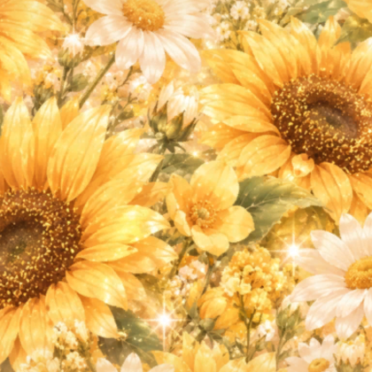 🌻Golden Yellow Sunflower Background 