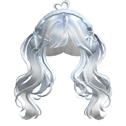 Cute Wavy Pigtails w/Headphonnes (Light Blue)
