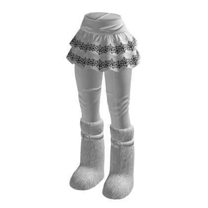 Ruffle Skirt with Buckle Boots (White)