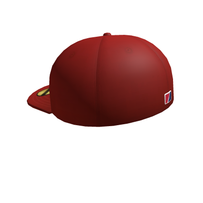 Red Angled Backwards Fitted Cap