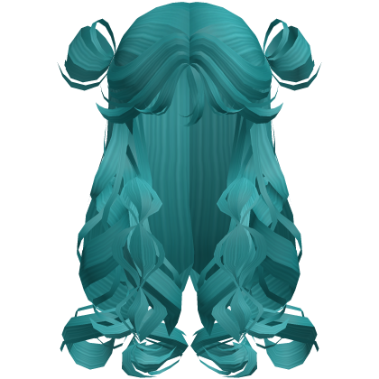 Curly Poofy Princess Doll Hair Teal Blue Roblox item