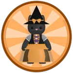 Whimsical Black Cat Witch Dropper