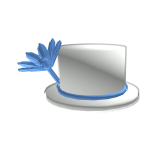 White and Blue Flower Top Hat