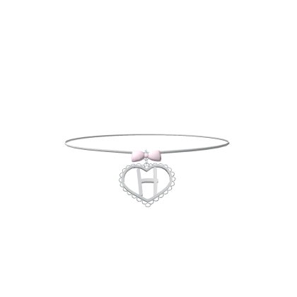 ♡ : 3.0 H initial necklace with bow Roblox item thumbnail