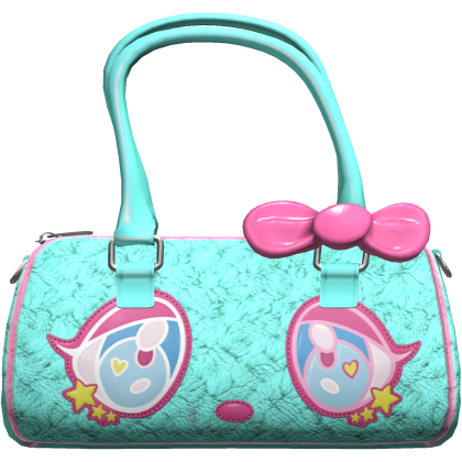 Kawaii Anime Eyes Shoulder Bag in Teal