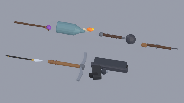 Low Poly Weapons Pack Sword Gun Axe Bow x65 preview 7