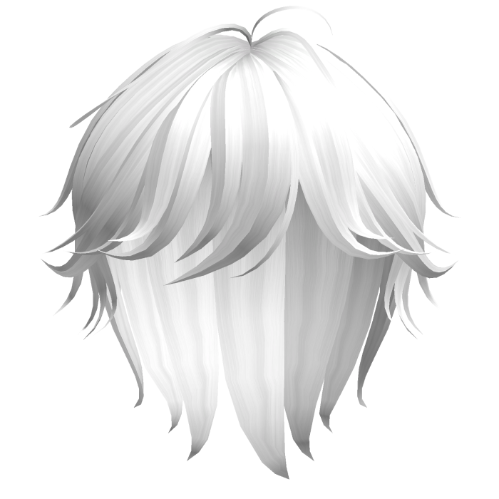Messy Long Anime Boy Hair White