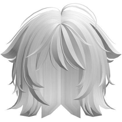 cute messy kawaii moe hair in white Roblox item