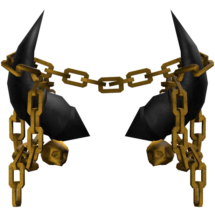 Black & Gold Gothic Skull Chained Horns 
