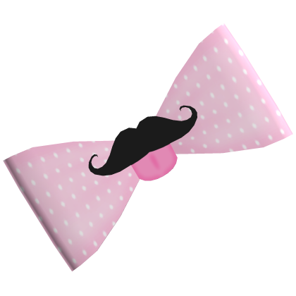 ♡ pink pastel goth polka dot bleh mustache bow