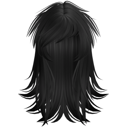 Emo Long Wispy Vkei Scene Wolfcut (Black) Roblox item