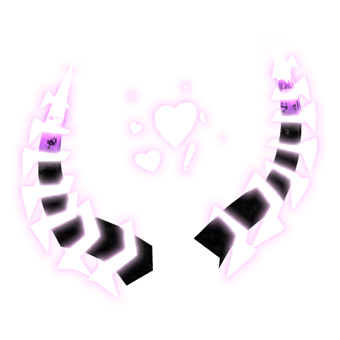 [EMISSIVE] Glowing Black/Pink Heart Horns