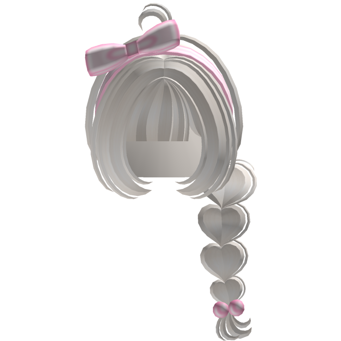 blonde single heart pigtail with pink bow