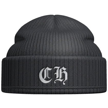 Black Gothic Knit Beanie Streetwear Hat
