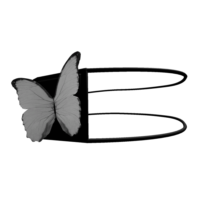 Black Eye Patch With White Butterfly