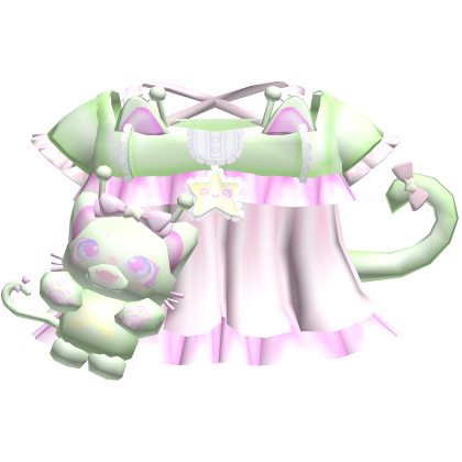 Cute Alien Cat Plushy Dress in Pink Roblox item