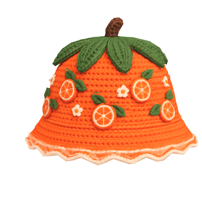 crocheted orange hat