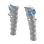 White Kawaii Leg Warmers w Blue Bow
