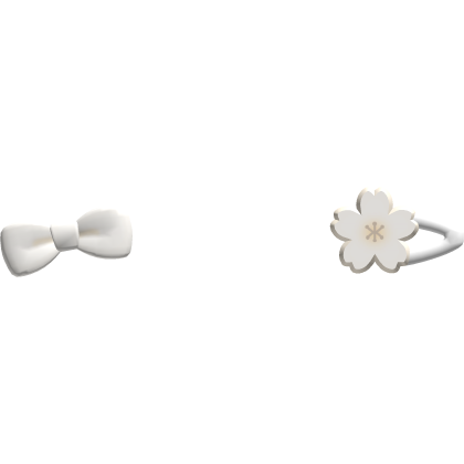 . ‿ ♡ cherry blossom hairclips in white