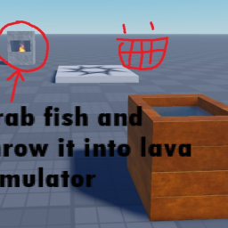 Grab Fish and Throw it into Lava Simulator