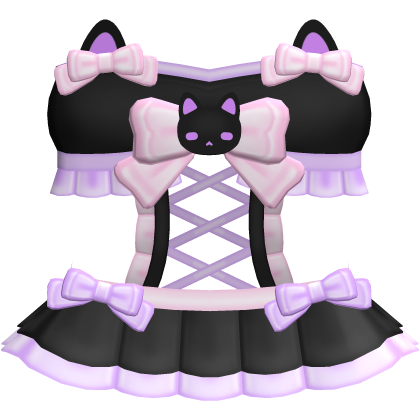 ♡ ⋮ Kawaii Spooky Purple Kitty Corset Dress