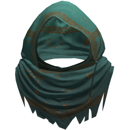 Teal Sorcerer Distressed Rune Hood