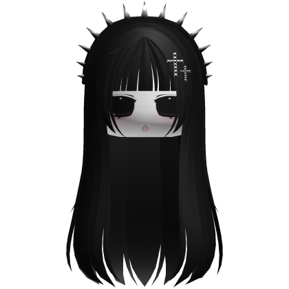 moe long goth hair w spikes + mask (black)