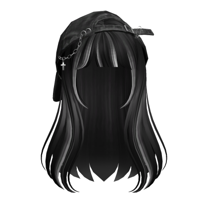 Black White Bangs w Cap