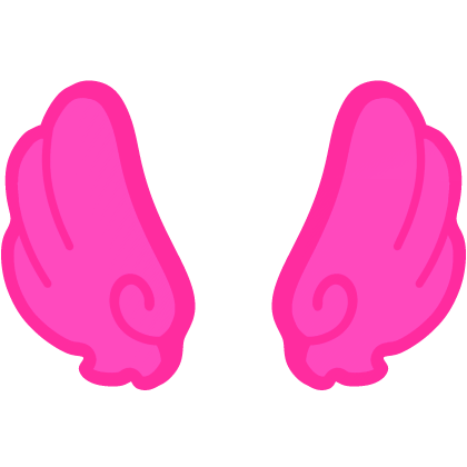 ♡ Cute Upward Glowing Angel Wings in Hot Pink