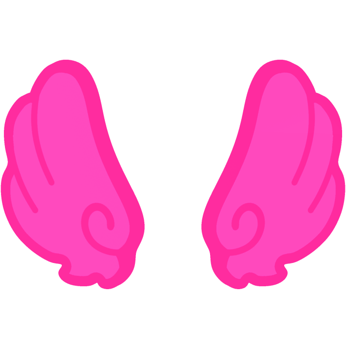 ♡ Cute Upward Glowing Angel Wings in Hot Pink
