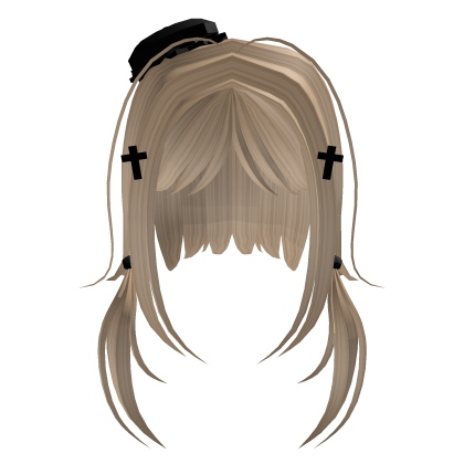 Goth Beret Hair w/ Crosses (Blonde)