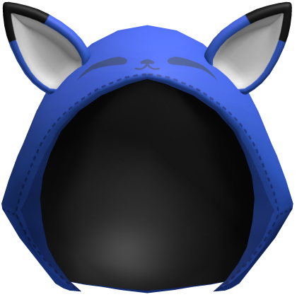 Blue Kawaii Fox Plush Hood Roblox item