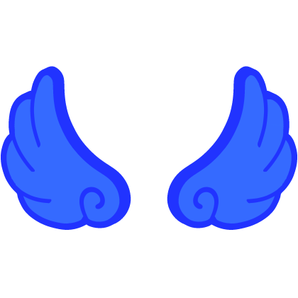 ♡ Cute Flared Glowing Angel Wings in Dark Blue