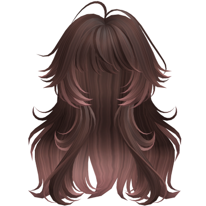 Super Fluffy Messy Anime Girl Hair (Brown Pink) Roblox item