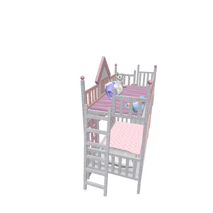 Pastel Pink Children's Bunk Bed
