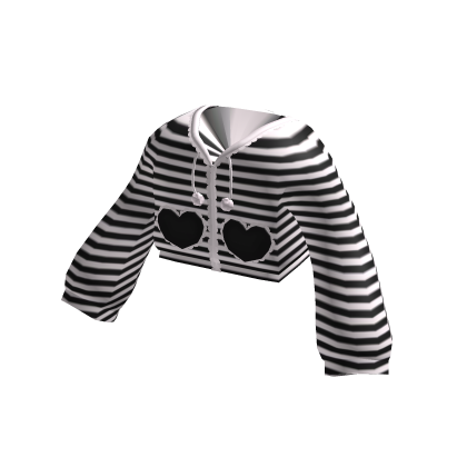 ♡ cute black striped ruffled heart bunny jacket