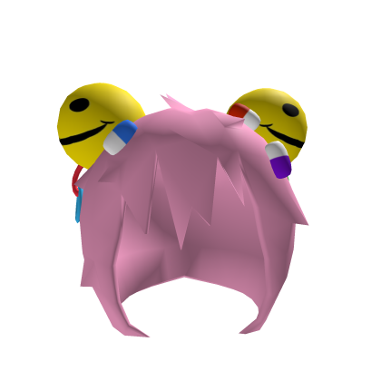 ♡ low poly wii mii menhera smiley hair in pink