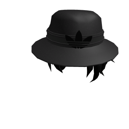 adidas Male Black Fedora Hat + Hair Roblox item