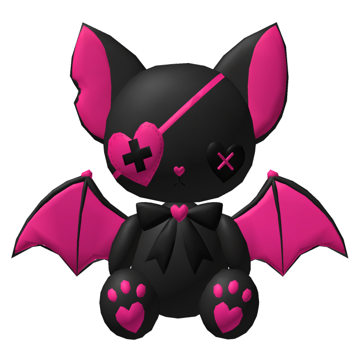 Goth Big Bat Plush - Black Hot Pink Neon