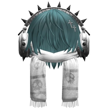 Boy Hair&Emo Headphones&Scarf Teal
